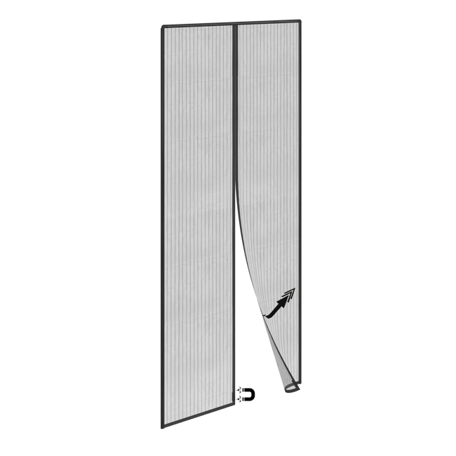 MOUSTIQUAIRE RIDEAU MAGNET 100X230CM NOI