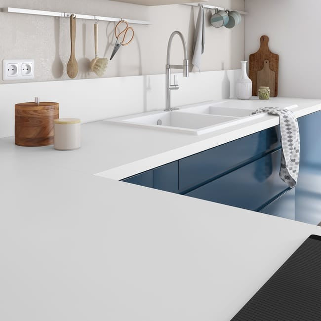 PLAN DE TRAVAIL BLANC MAT 315X65X3.8CM