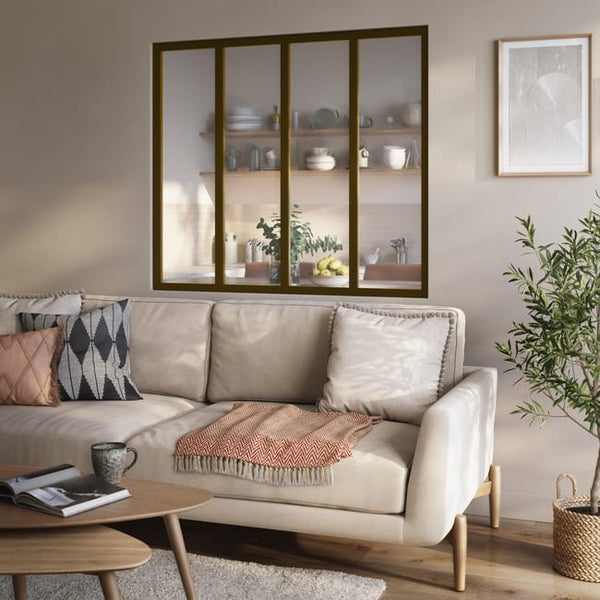 VERRIERE ALU BRONZE 4 VITRAGES H.130CM