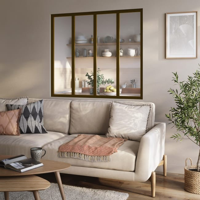 VERRIERE ALU BRONZE 4 VITRAGES H.130CM