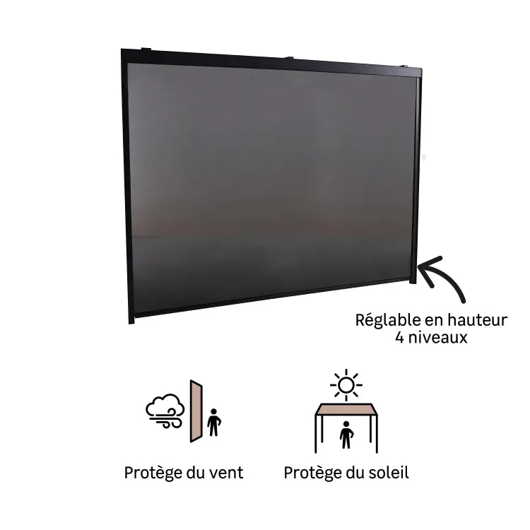 Store pour pergola textilène gris foncé l.210 x L.334 cm