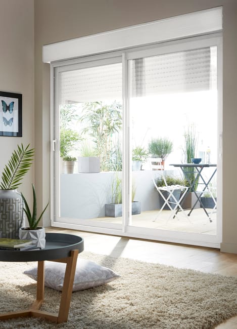 Volet roulant électr.alu isolé blanc moto filaire SOMFY/Baie Essentiel H215xL210