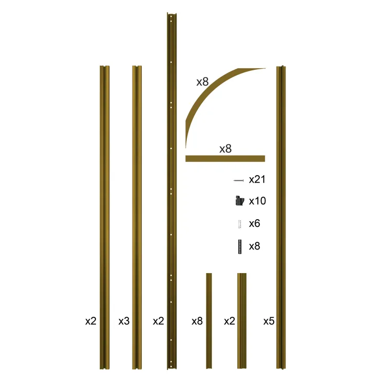 VERRIERE ALU BRONZE 4 VITRAGES H.130CM