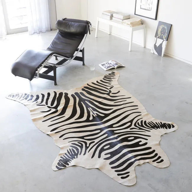 TAPIS PEAU DE VACHE Imprimée zèbre