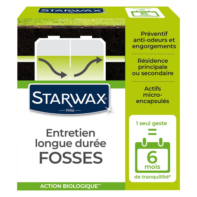 Produit d'entretien STARWAX Fosses, action biologique, longue durée, 500g