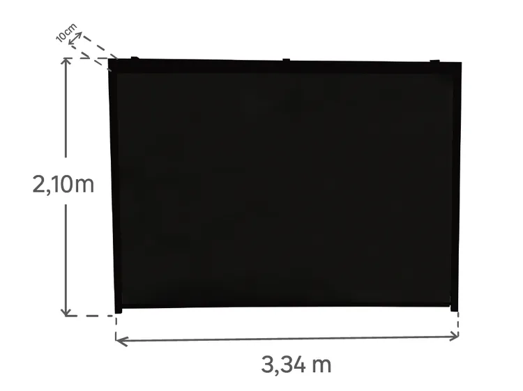 Store pour pergola textilène gris foncé l.210 x L.334 cm