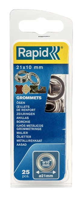 Lot de 25 oeillets acier Diam.10 RAPID