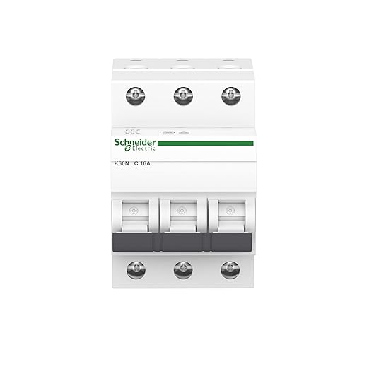 Schneider A9K02316 Disjoncteur électrique K60N 3P 16 A C 6 kA Blanc