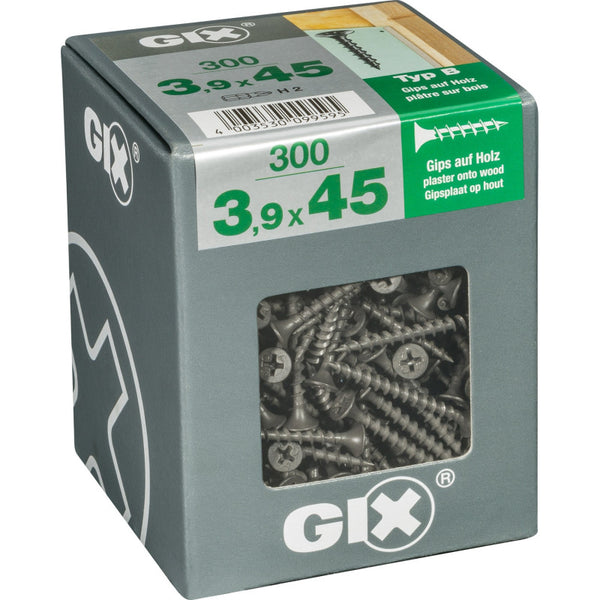 Vis à placoplâtre sur bois type B Gix Spax 3,9x45 mm 300 pièces